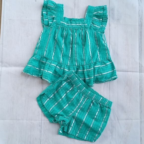 Cat & Jack Striped Plated Matching set S 2T - Picture 1 of 9